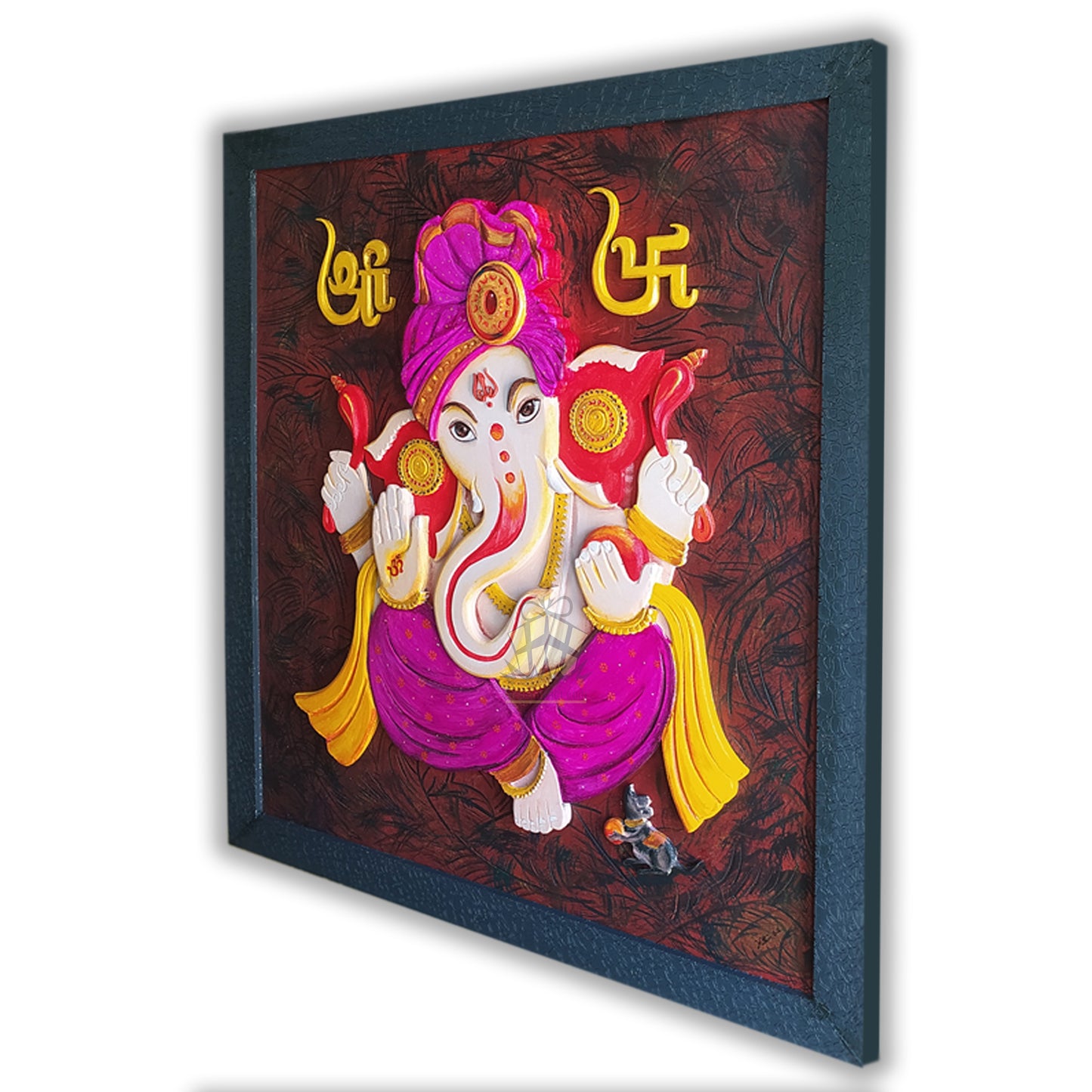 Ganesha Wall Decor Premium Hand-Carved Layer Art - Vibrant, Unique, & Perfect for Home or Gifting