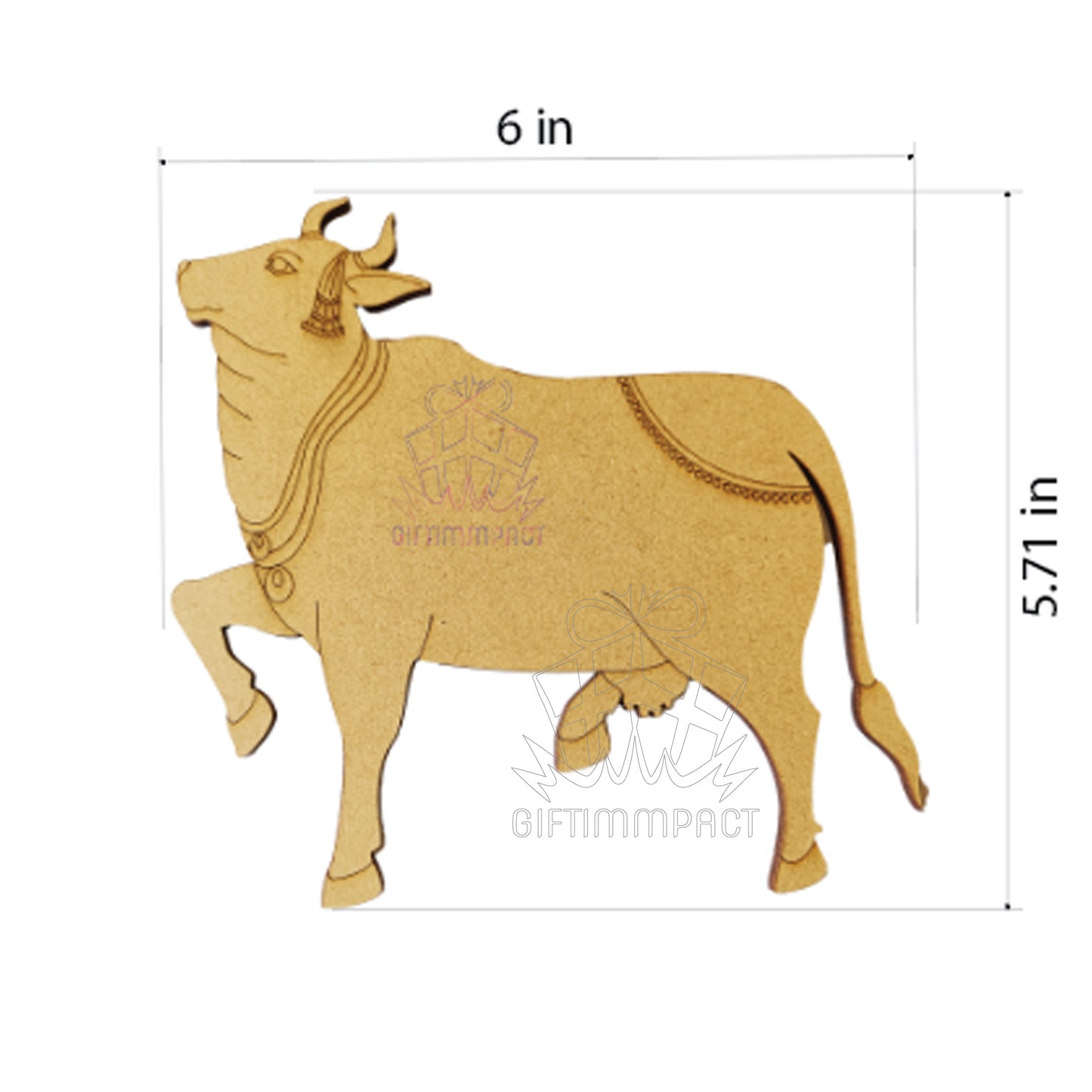 Pre-Marked MDF Pichwai Cow Design for DIY Painting & Lippan Art
