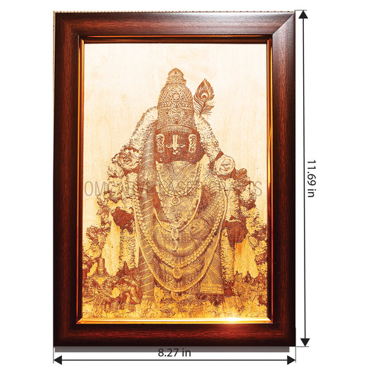 Udupi Krishna Laser Engraved Wooden Photo Frame - Divine Wall Art